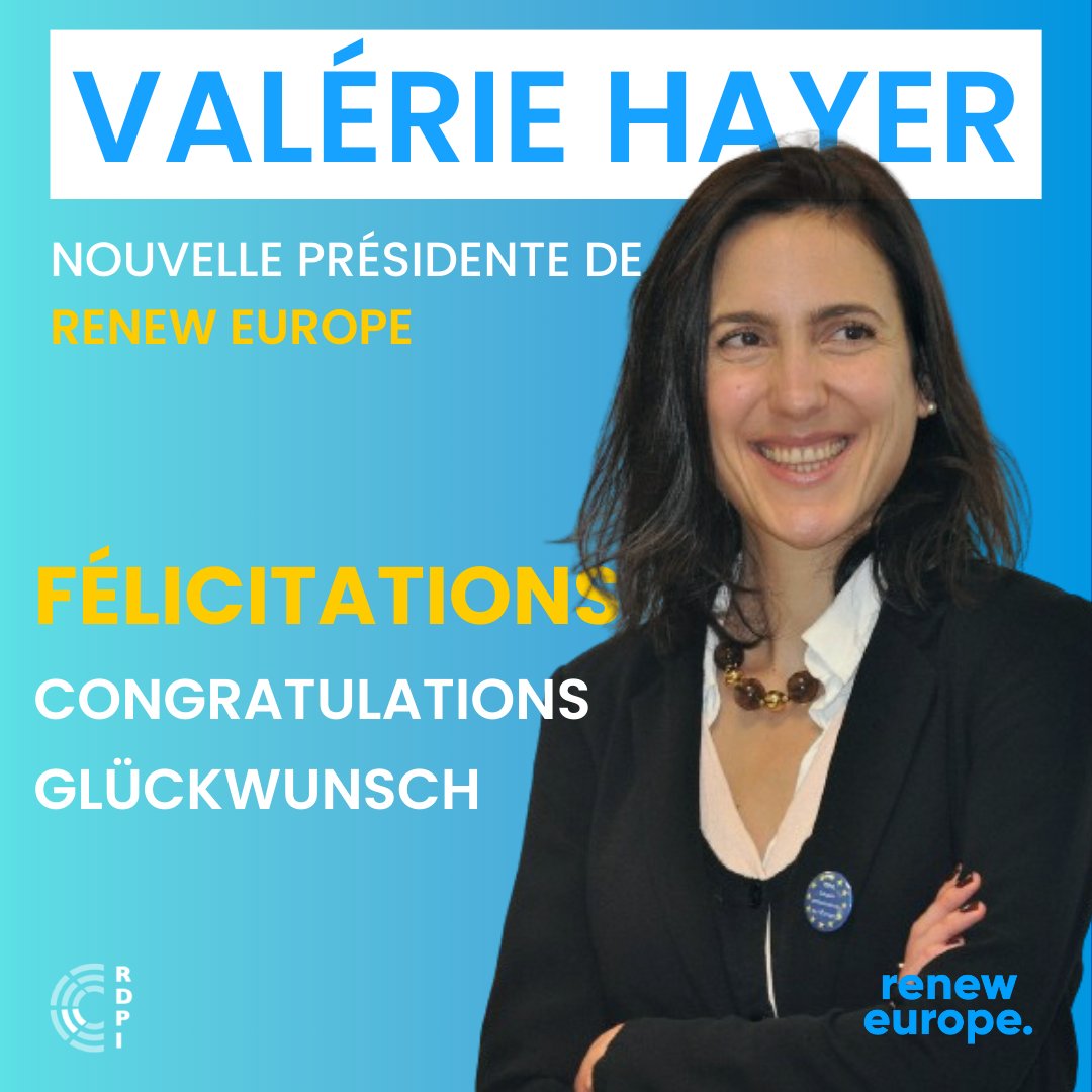 Bravo à Valérie Hayer nouvelle présidente de Renew Europe  !