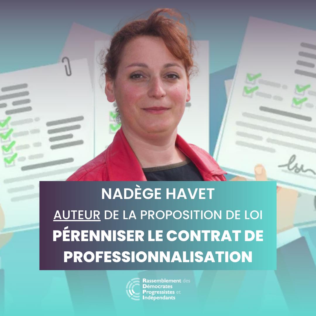Texte de Nadège Havet adopté pour pérenniser le contrat de professionnalisation expérimental